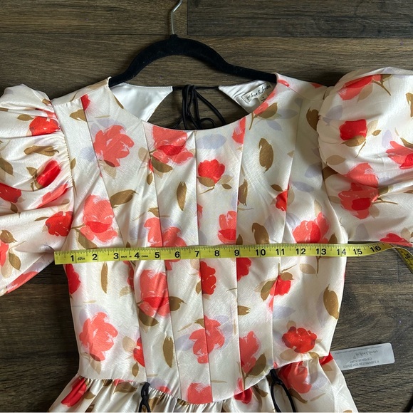 For Love & Lemons Jesse Puff Sleeve Floral Mini Dress NEW Size small - Picture 11 of 13